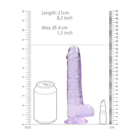 RealRock - gode réaliste transparent - violet 19cm
