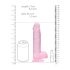 REALROCK - dildo réaliste transparent - rose (19cm)