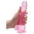 REALROCK - dildo réaliste transparent - rose (19cm)
