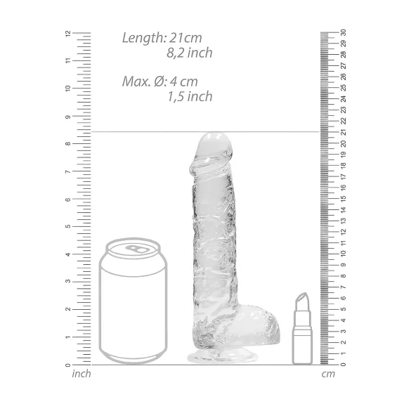 RealRock - gode réaliste transparent - 19 cm