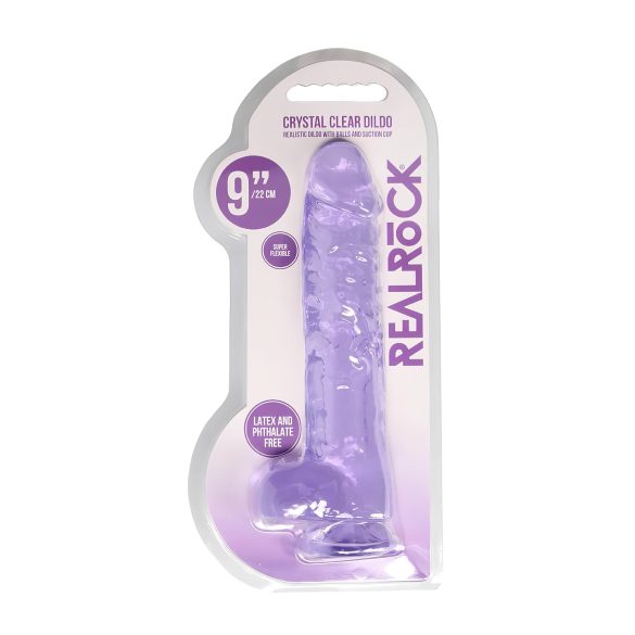 REALROCK - gode transparent réaliste - violet (22cm)
