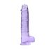 REALROCK - gode transparent réaliste - violet (22cm)