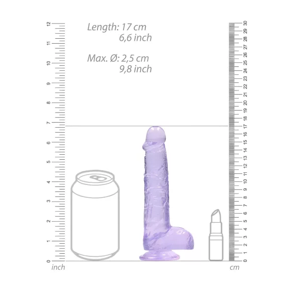 RealRock - gode réaliste transparent - violet - 15cm