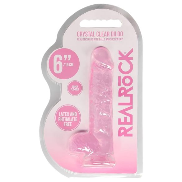 REALROCK - godemichet réaliste translucide - rose (15cm)