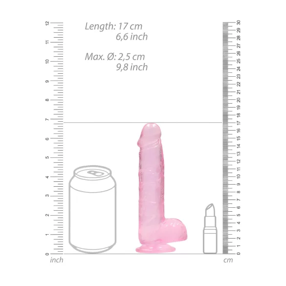 RealRock - godemichet réaliste transparent - silicone rose 15cm