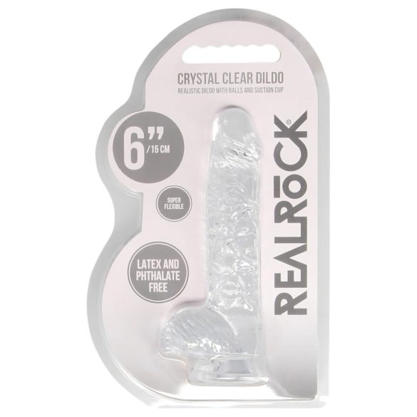REALROCK - dildo réaliste transparent - translucide (15cm)