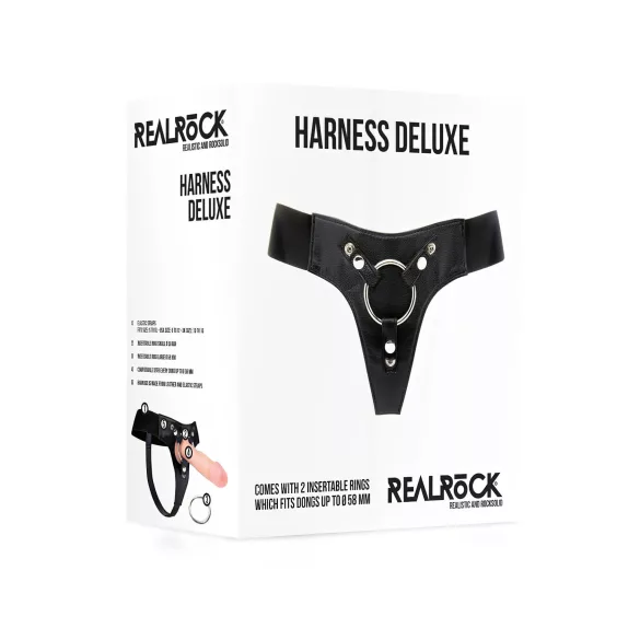 RealRock Deluxe - harnais réglable pour gode ceinture - noir