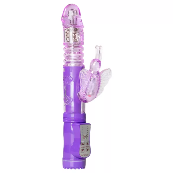 Easytoys Butterfly - vibromasseur rotatif et va-et-vient - silicone violet