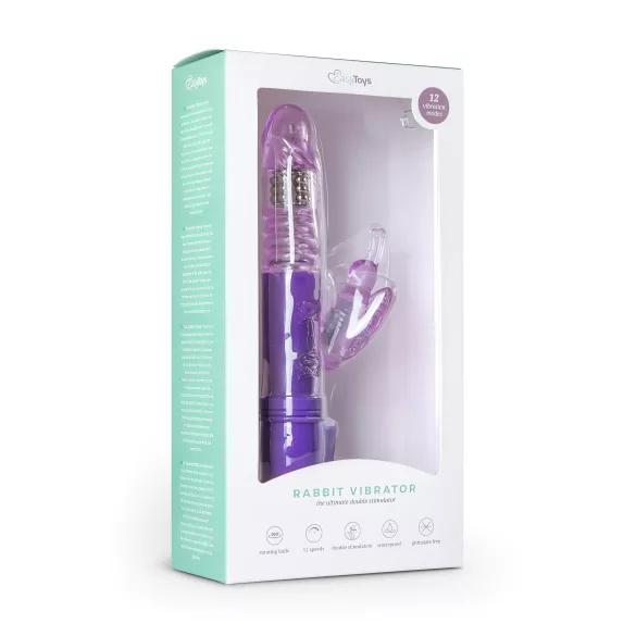 Easytoys Butterfly - vibromasseur rotatif et va-et-vient - silicone violet