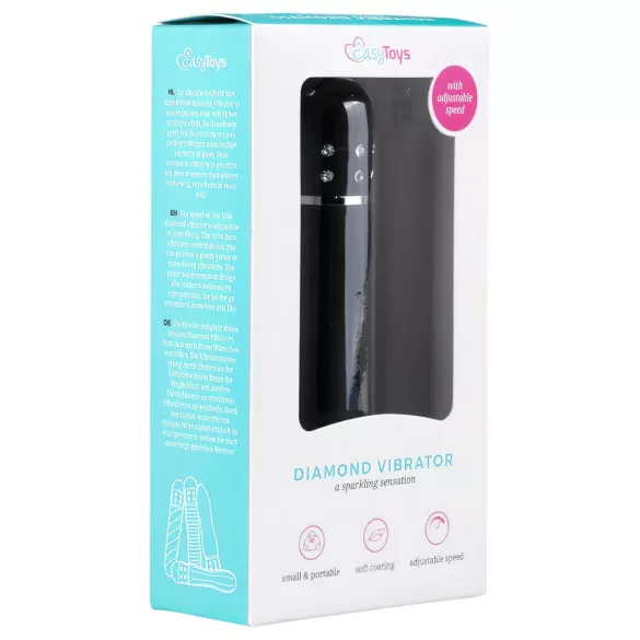 Easytoys Diamond Curved - mini vibromasseur courbé - noir
