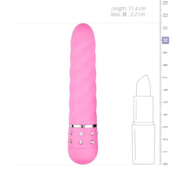 Easytoys Diamond - vibromasseur wand torsadé - silicone rose
