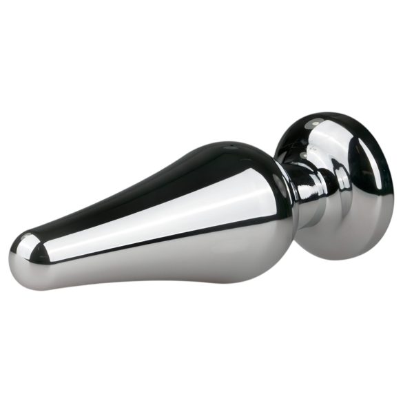 Easytoys - plug anal en métal avec bijou rose - argenté 3,5cm