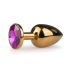 Easytoys Metal No.1 - Plug anal doré avec pierre violette (2,5 cm)