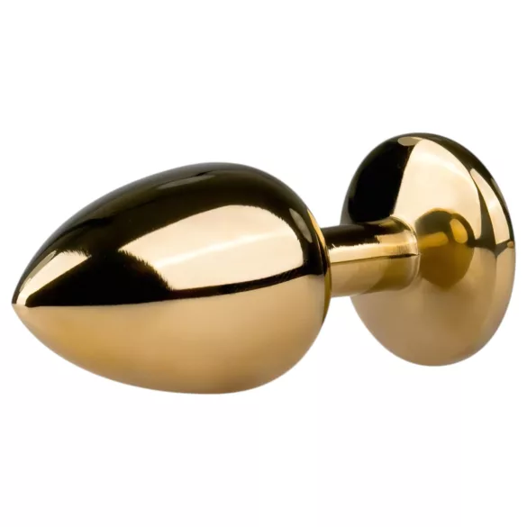 EasyToys Metal No.1 - plug anal en forme de cône avec pierre violette (doré, 2,5 cm)