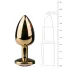 EasyToys Metal No.1 - plug anal en forme de cône avec pierre violette (doré, 2,5 cm)