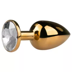   Easytoys Metal No.1 - plug anal conique à pierre blanche - doré (2,5 cm)