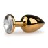 Easytoys Métal No.1 - Plug Anal Cone Orné de Pierre Blanche - Doré (2,5 cm)