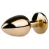 Easytoys Metal No.1 - plug anal conique à pierre blanche - doré (2,5 cm)