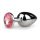 Easytoys Métal N°1 - plug anal argenté avec pierre rose (2,7 cm)