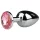 EasyToys Metal n°1 - plug anal conique à pierre rose (argent, 2,7 cm)