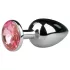EasyToys Metal n°1 - plug anal conique à pierre rose (argent, 2,7 cm)