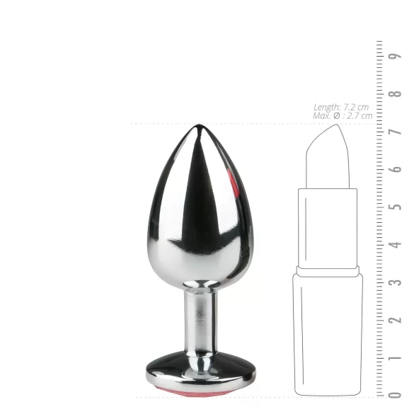 EasyToys Metal n°1 - plug anal conique à pierre rose (argent, 2,7 cm)