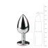 Easytoys Métal N°1 - plug anal argenté avec pierre rose (2,7 cm)