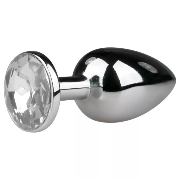 EasyToys - plug anal en métal (argent-blanc)