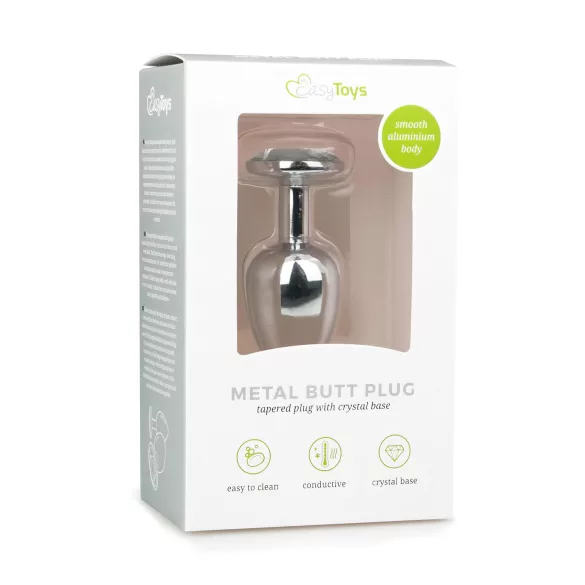 EasyToys - plug anal en métal (argent-blanc)