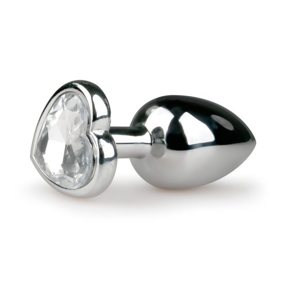 Easytoys Metal No.2 - Plug anal cœur (argent-blanc)
