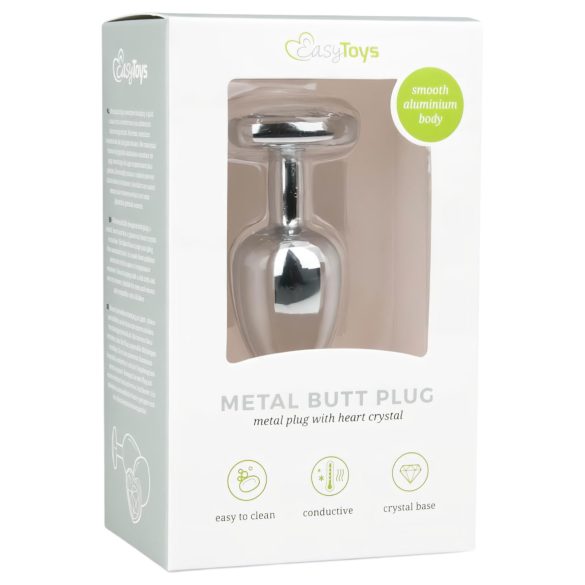 Easytoys - plug anal métal avec pierre cœur - argent blanc