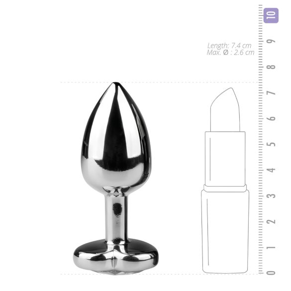 Easytoys - plug anal métal avec pierre cœur - argent blanc