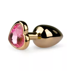 Easytoys - plug anal métal - bijou doré rose - 2,5 cm