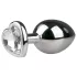 Easytoys Metal No.7 - plug anal cœur pierre blanche - métal argenté