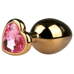 Easytoys - plug anal en métal doré - bijou rose - 3 cm