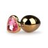 Easytoys Métal No.7 - Plug anal or avec pierre rose (3 cm)