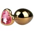 Easytoys - plug anal en métal doré - bijou rose - 3 cm