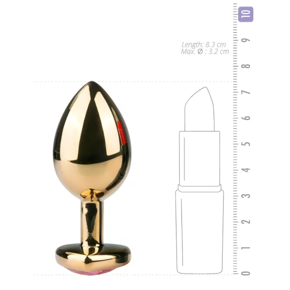 Easytoys - plug anal en métal doré - bijou rose - 3 cm