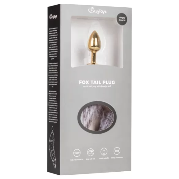 EasyToys Fox N°5 - plug anal en métal avec queue de renard (or-argent)