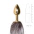 Easytoys Fox NO5 - plug anal métal queue de renard (or-argent)