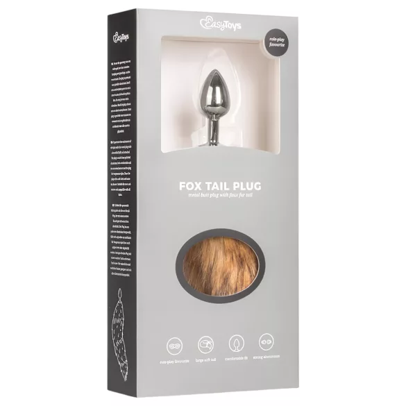 EasyToys Fox N°1 - plug anal en métal avec queue de renard (argent-rouge)