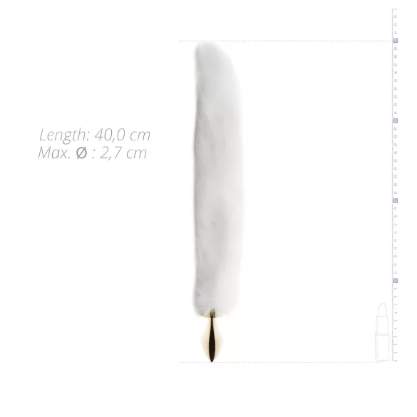EasyToys Fox NO13 - plug anal en métal avec queue de renard, plug anal (doré-blanc)