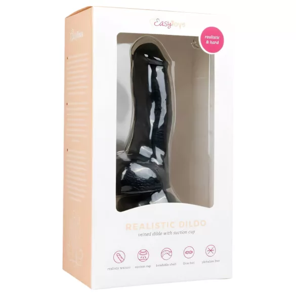 Easytoys - gode ceinture ventouse avec testicules 15cm - noir