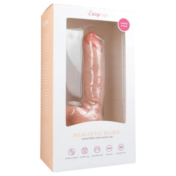 Easytoys - Dildo à ventouse avec testicules (22,5cm) - naturel