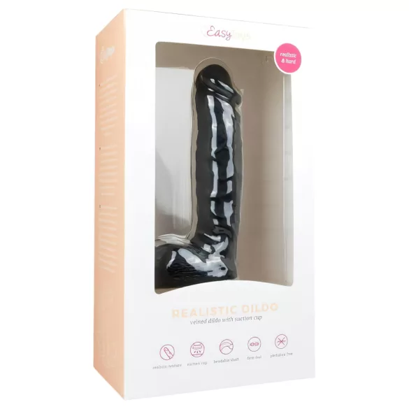 Easytoys - gode ventouse avec testicules - 22,5 cm - noir