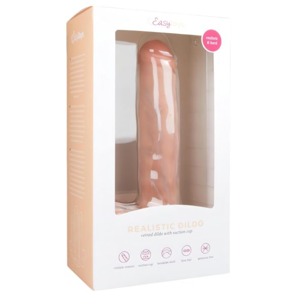 Easytoys - Gode ventouse avec testicules, grand format (29,5 cm) - naturel
