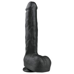   Easytoys - grand godemichet noir ventouse avec testicules (29,5cm)
