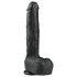 Easytoys - grand godemichet noir ventouse avec testicules (29,5cm)