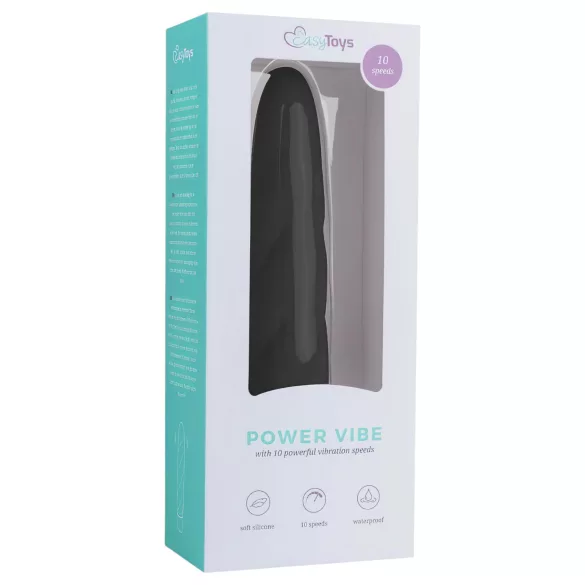 Easytoys Power Vibe - vibromasseur bâton torsadé silicone noir