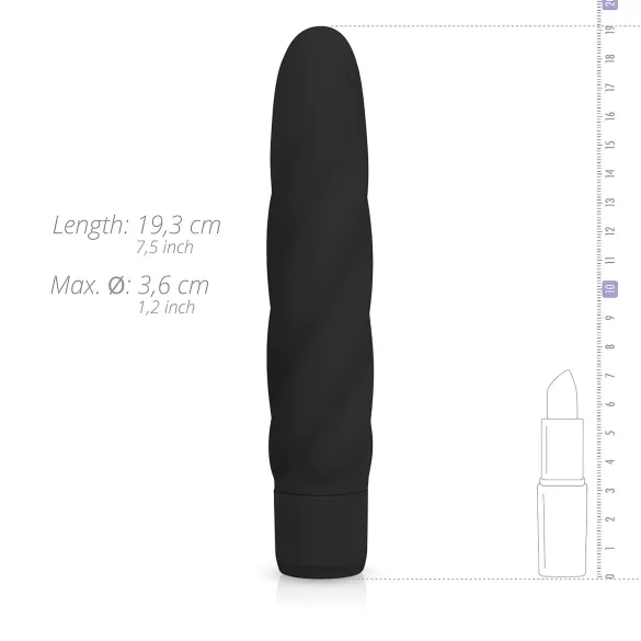 Easytoys Power Vibe - vibromasseur bâton torsadé silicone noir